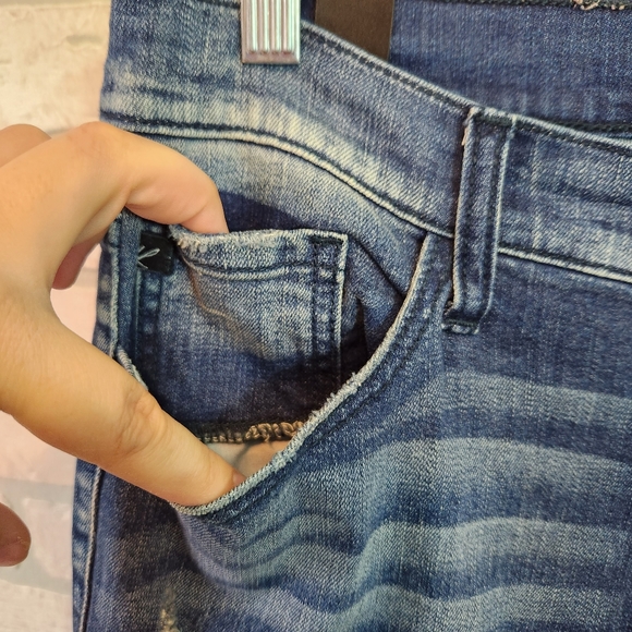 Kancan Womens Double Patched Distressed Holy Denim Jeans Size W 11 29 - Picture 5 of 15